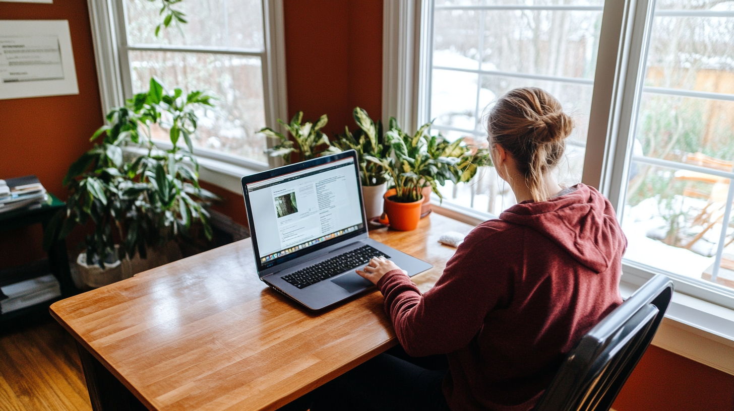 Woman working from home